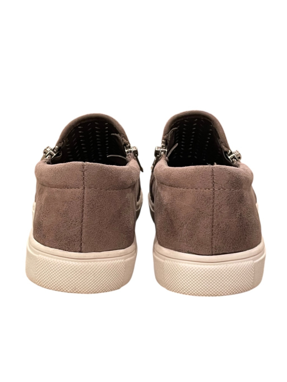 Seven Dials Womens Size 7.,5 Laser Cut Perforated Slip-On Sneakers Zipper Detail - Picture 8 of 15